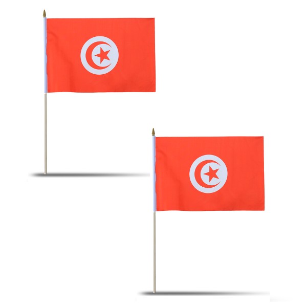 Sonia Originelli 10er Set Fahne Flagge Winkfahne "Tunesien" Tunisia Handfahne EM WM im Angebot