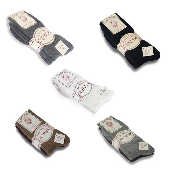 Sonia Originelli 2 Paar Kaschmirsocken "Premium" Strümpfe Schafwolle Unisex Exklusive Angebote