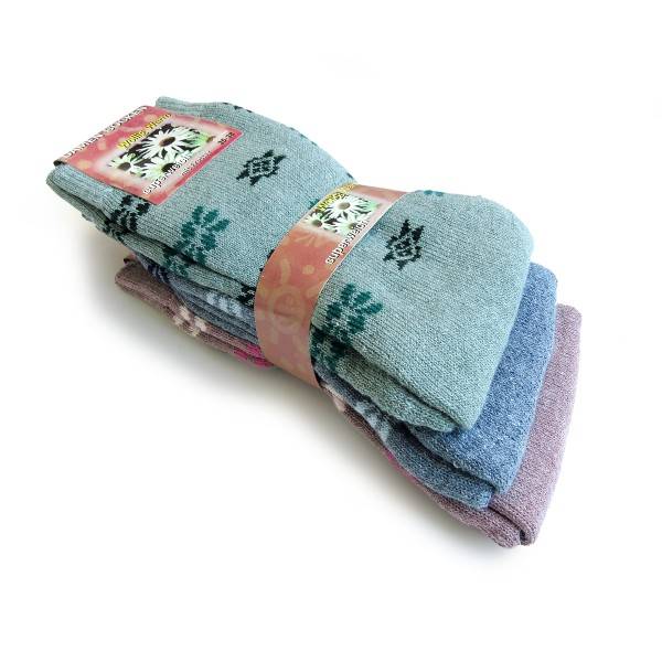 Sonia Originelli 3 Paar Damensocken "Blümchen" mit Frottée mollig warm Wochenangebot