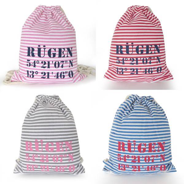 Sonia Originelli City-Turnbeutel "Rügen" Maritim Strand Beach Rucksack Letzter Tag