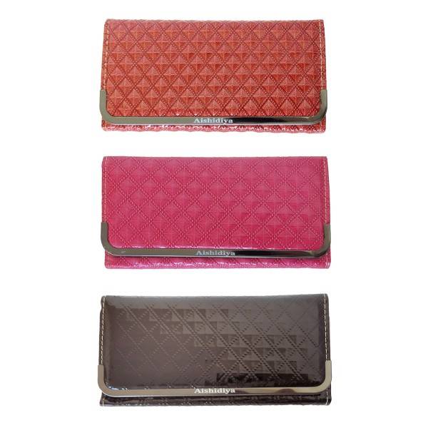 Sonia Originelli Portemonnaie Damen Geldbörse Clutch glänzend Lack 3D Optik Rauten Rabatte dieses Monats