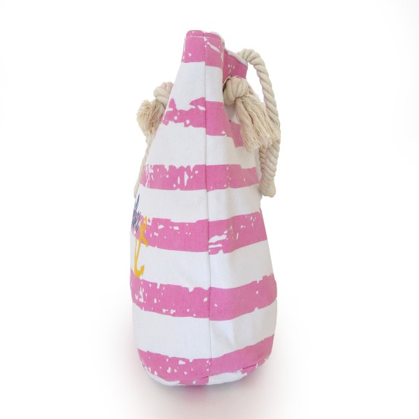 Sonia Originelli Shopper "Beach Vibes" Vintage Strand Sommer Tasche Streifen Anker Fabrikverkauf