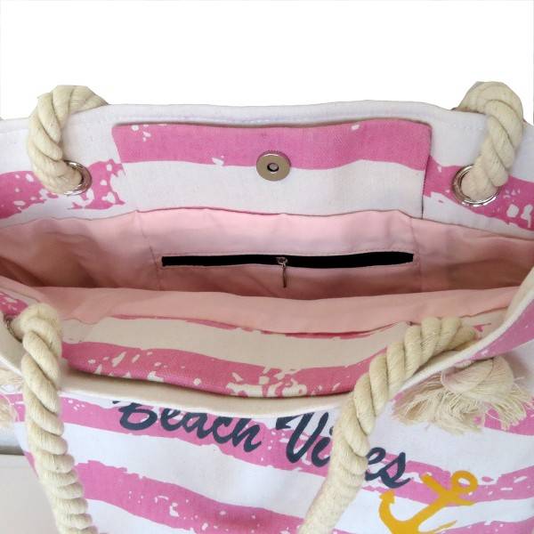 Sonia Originelli Shopper "Beach Vibes" Vintage Strand Sommer Tasche Streifen Anker Fabrikverkauf