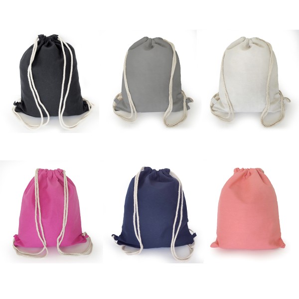Sonia Originelli Turnbeutel Gymbag unifarben Seilkordel Baumwolle Trend Begrenztes Angebot