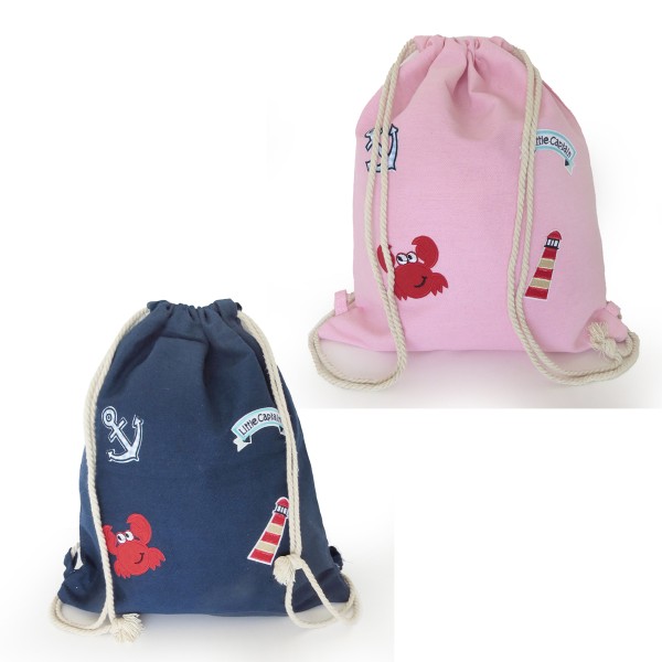 Sonia Originelli Turnbeutel Patches Aufnäher Gymbag maritim Anker Krabbe Baumwolle Osterangebot