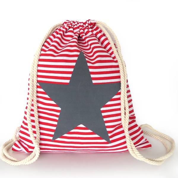 Sonia Originelli Turnbeutel Stern maritim gestreift Strand Beach Rucksack Vatertagsangebot