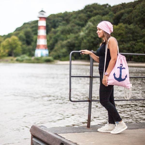 Sonia Originelli Turnbeutel Stern maritim gestreift Strand Beach Rucksack Vatertagsangebot