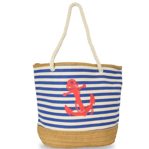 Sonia Originelli Strandtasche Beachbag Shopper Anker Maritim Streifen Kauf eins, bekomm eins gratis