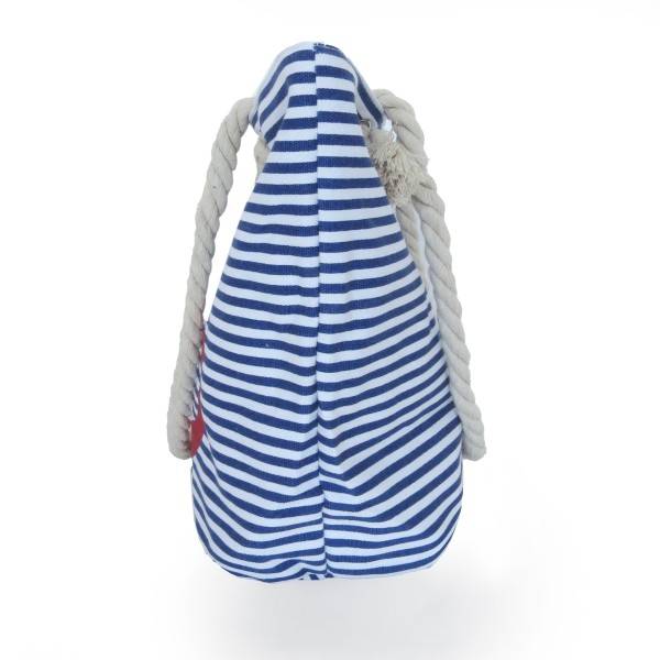 Sonia Originelli Strandtasche maritim gestreift mit Ankerprint Seilkordel Reißverschluss Tägliche Deals