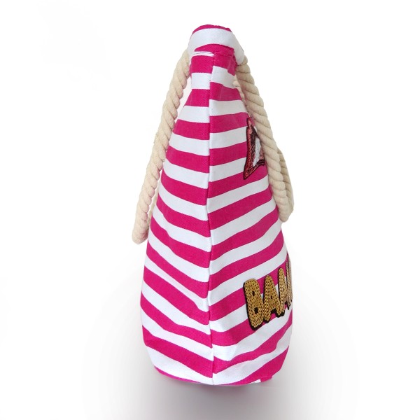 Sonia Originelli Strandtasche maritim gestreift mit Patch Aufnähern BAAM! Tiefpreis