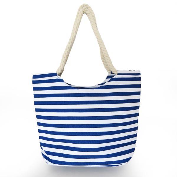 Sonia Originelli Strandtasche maritim gestreift mit Patch Aufnähern Flamingo Super Sparpreis