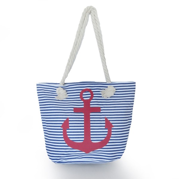 Sonia Originelli Strandtasche mit Ankermotiv Beachbag Shopper Streifen Maritim Begrenzte Freigabe