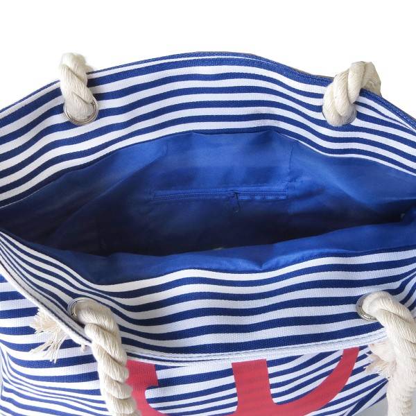 Sonia Originelli Strandtasche mit Ankermotiv Beachbag Shopper Streifen Maritim Begrenzte Freigabe