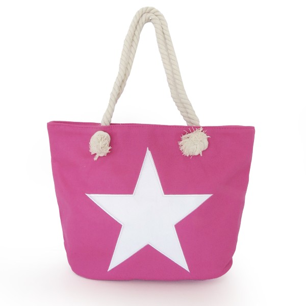 Sonia Originelli Strandtasche Stern bestickt Seilkordel maritim Shopper Tragetasche JETZT KAUFEN