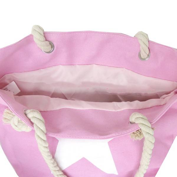 Sonia Originelli Strandtasche uni mit Sternaufdruck Seilkordeln Shopper Letzte 2 Tage