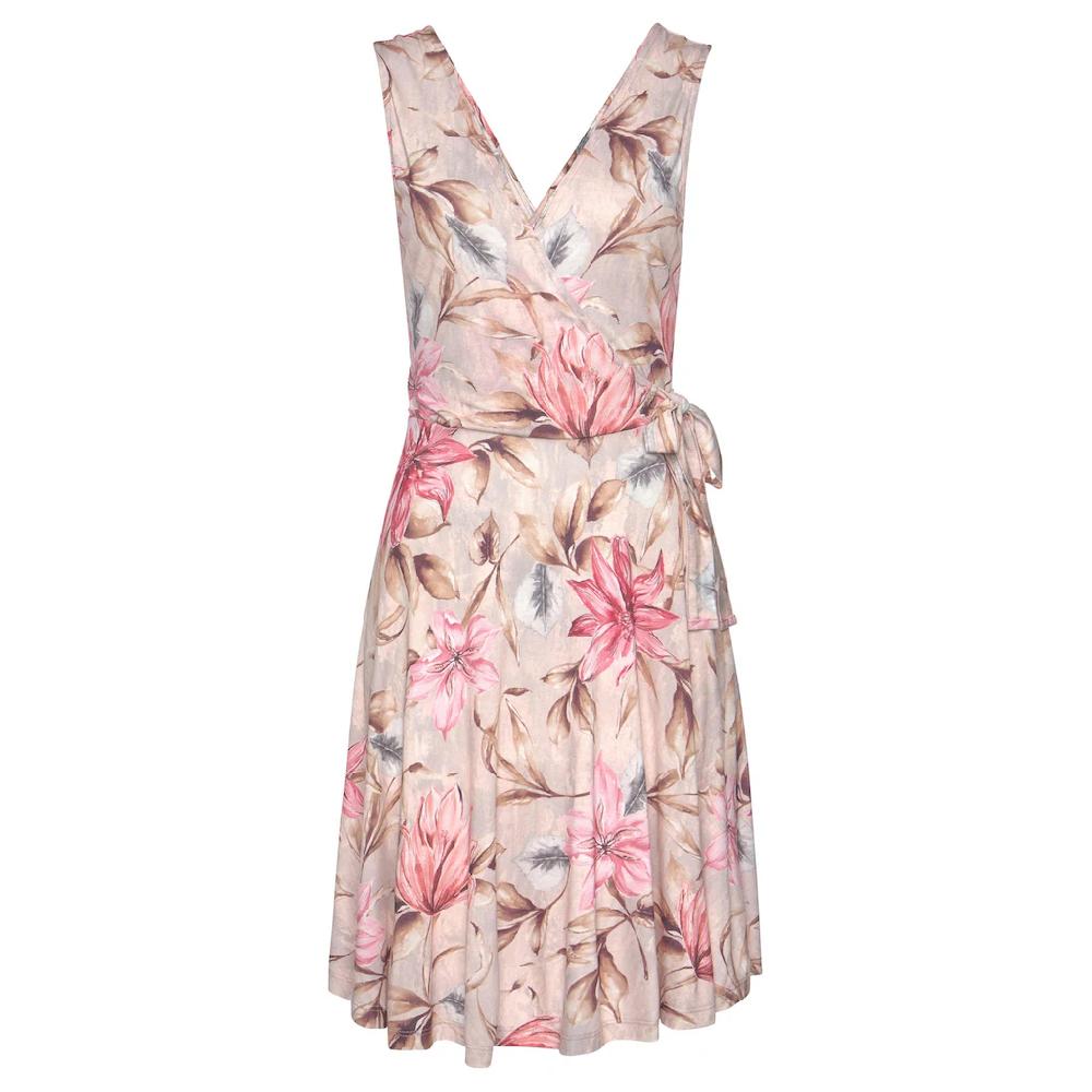 s.Oliver Druckkleid mit Bindeschleife seitlich bequemes Wickelkleid Sommerkleid Versandkostenfrei