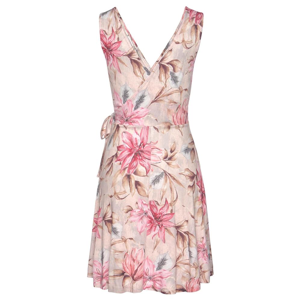 s.Oliver Druckkleid mit Bindeschleife seitlich bequemes Wickelkleid Sommerkleid Versandkostenfrei