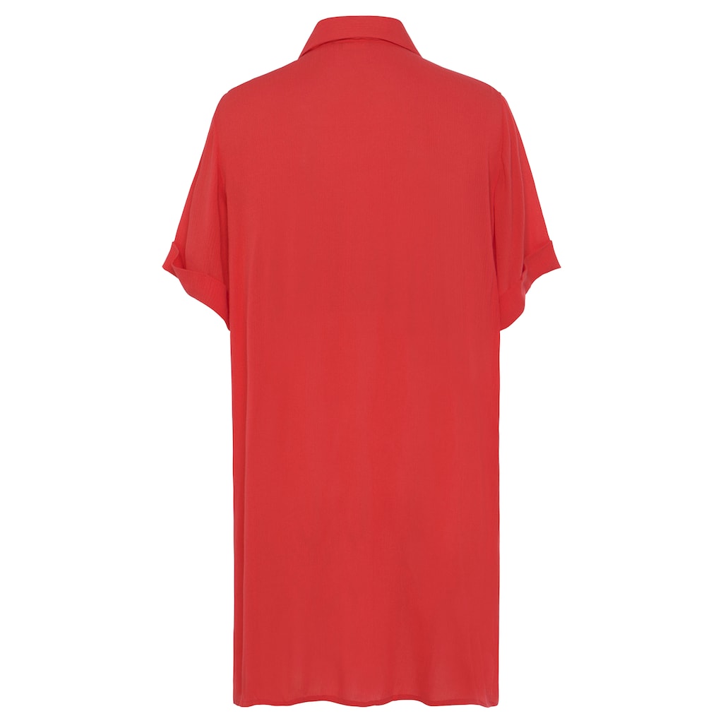 LASCANA Longbluse mit Knopfleiste Kurzarmbluse Blusenkleid sommerlich Online Shopping