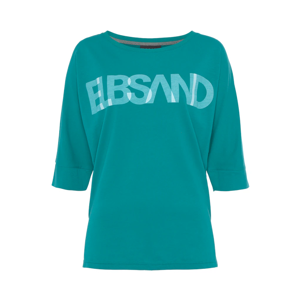 Elbsand 3/4-Arm-Shirt mit Logodruck Baumwoll-Mix lockere Passform Osterangebot