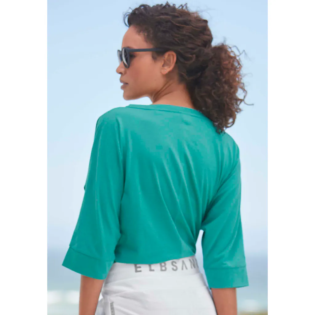 Elbsand 3/4-Arm-Shirt mit Logodruck Baumwoll-Mix lockere Passform Osterangebot