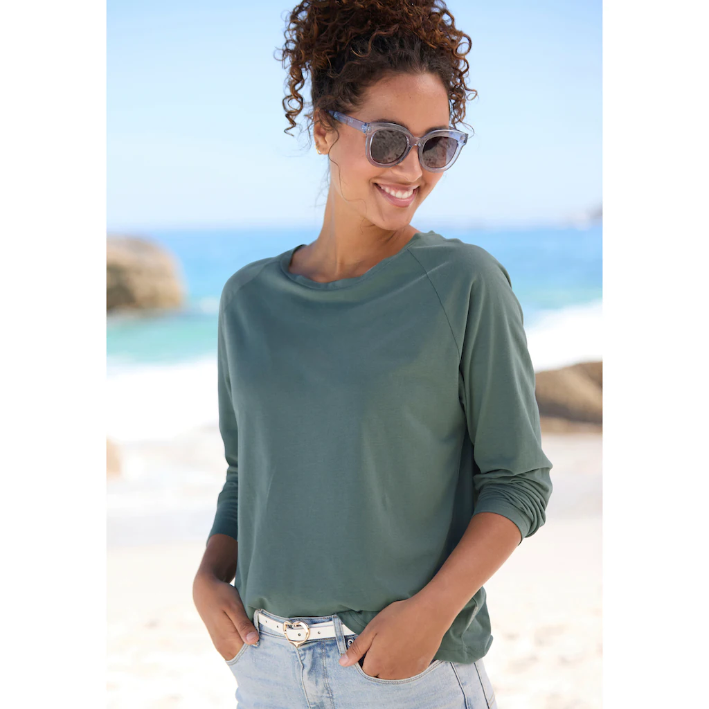 Elbsand Longsleeve »Tinna« mit Logodruck hinten Langarmshirt aus Baumwoll-Mix sportlich-casual Valentinstagsangebot