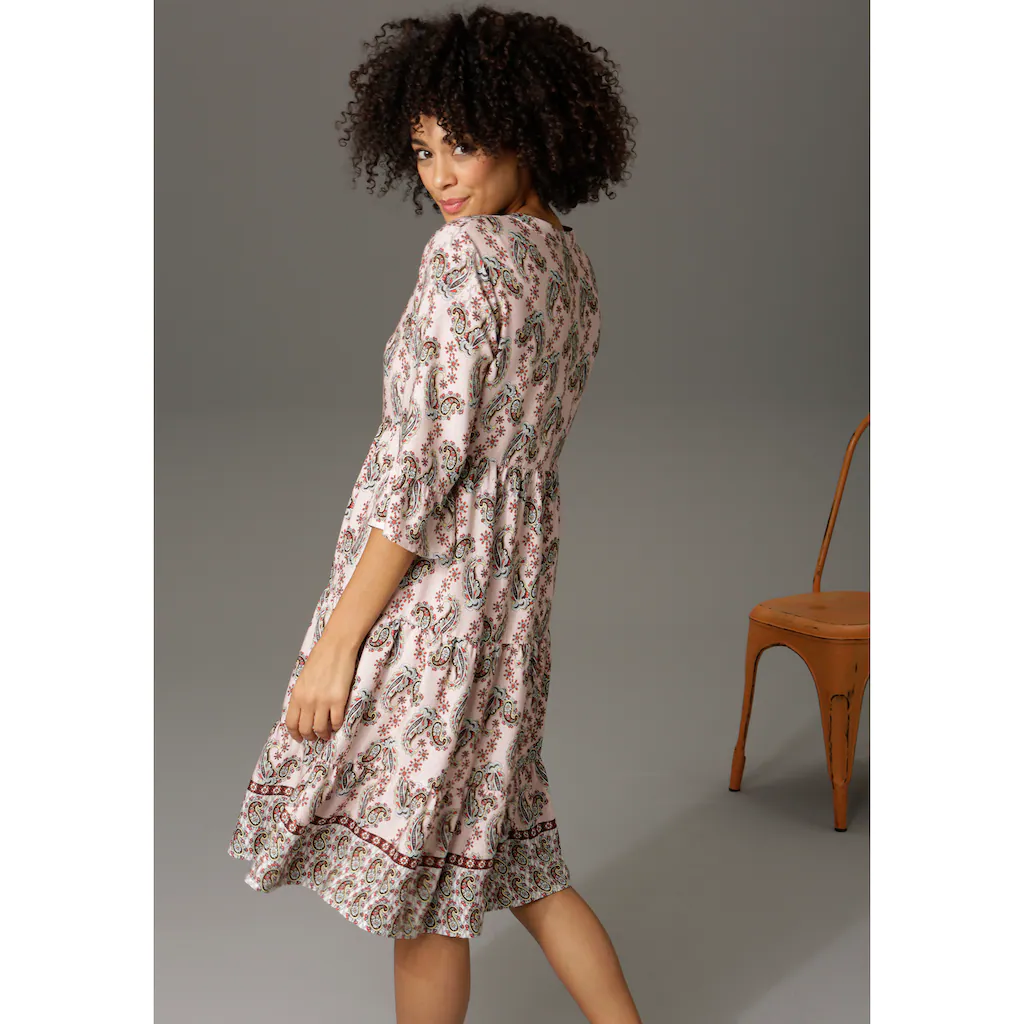 Aniston CASUAL Tunikakleid mit verspielten Paisley-Druck Lagerräumung