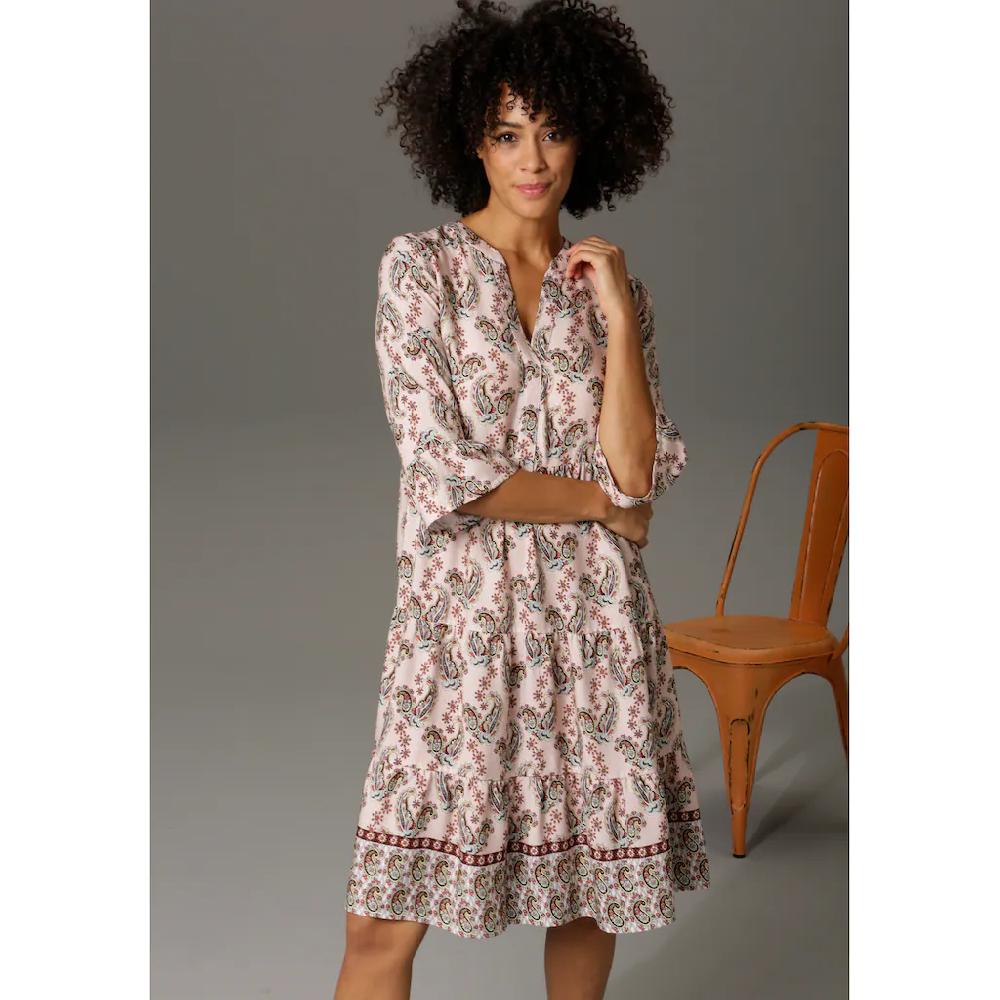 Aniston CASUAL Tunikakleid mit verspielten Paisley-Druck Lagerräumung