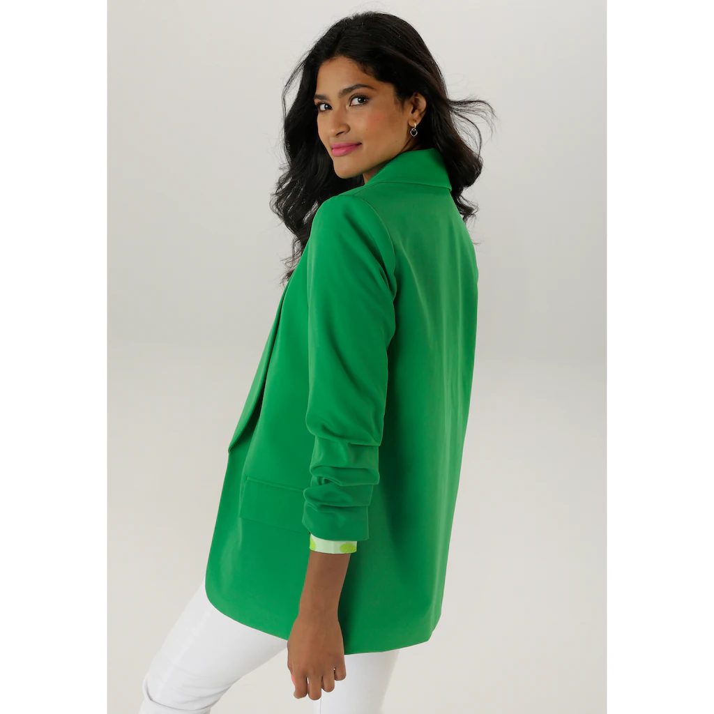 Aniston SELECTED Longblazer mit modischem Reverskragen und gerafften Ärmeln - NEUE KOLLEKTION Blitzangebot