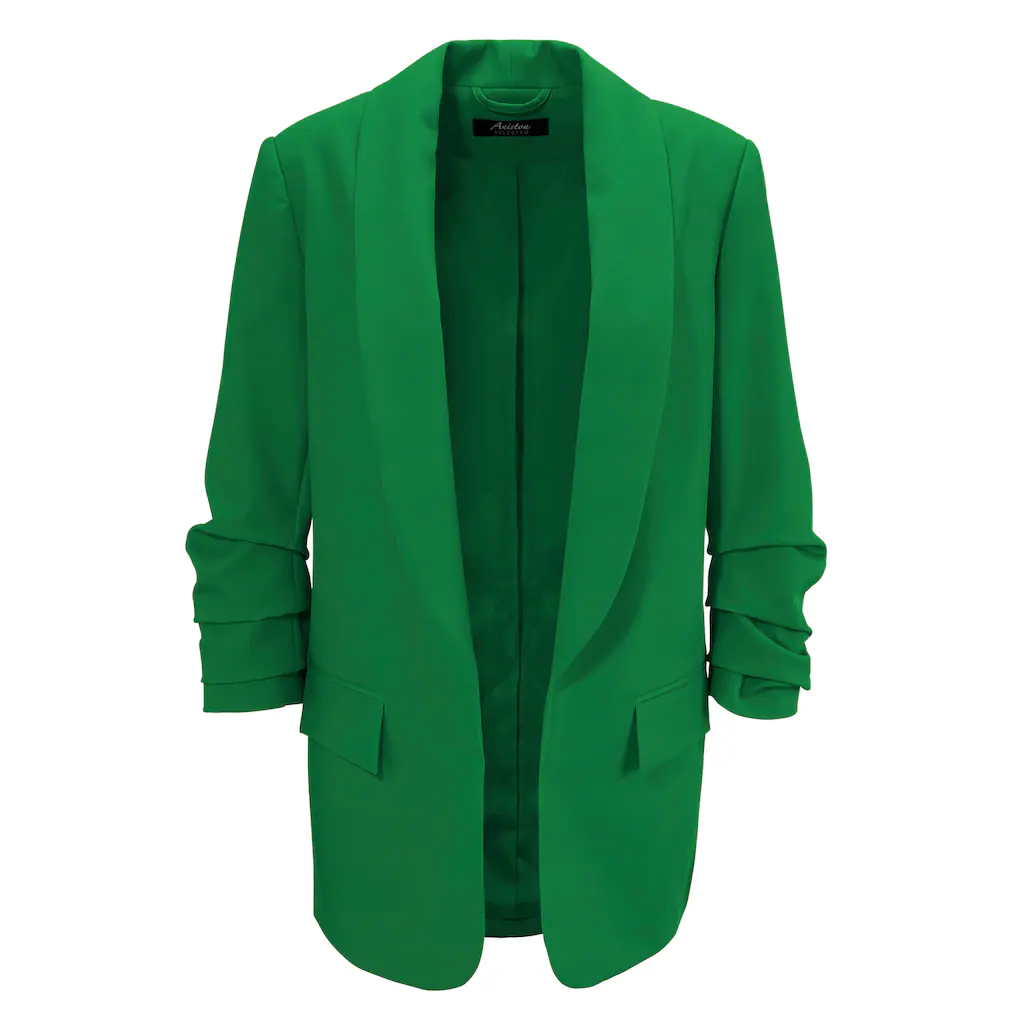 Aniston SELECTED Longblazer mit modischem Reverskragen und gerafften Ärmeln - NEUE KOLLEKTION Blitzangebot