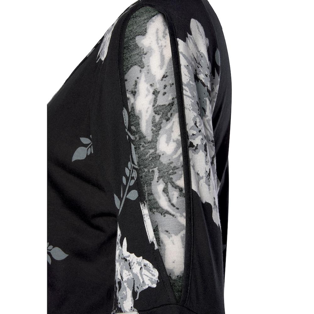 LASCANA Maxikleid mit Blumenprint und Schulter-Cut-Outs Sommerkleid mit Schlitz Sonderangebote