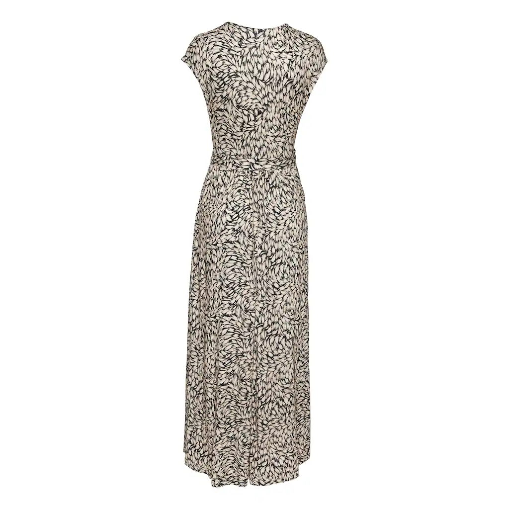 Buffalo Maxikleid (mit Bindegürtel) mit Alloverdruck Sommerkleid mit Taschen Strandkleid Super Sparpreis