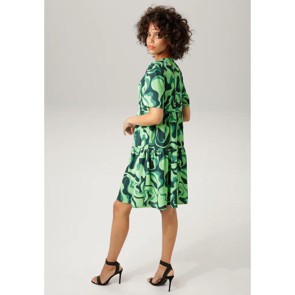 Aniston CASUAL Sommerkleid mit farbenfrohem graphischem Druck Kostenlose Rückgabe