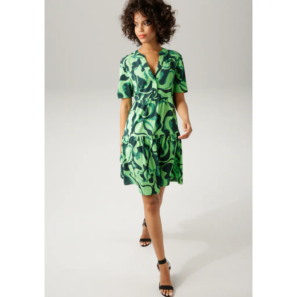 Aniston CASUAL Sommerkleid mit farbenfrohem graphischem Druck Kostenlose Rückgabe