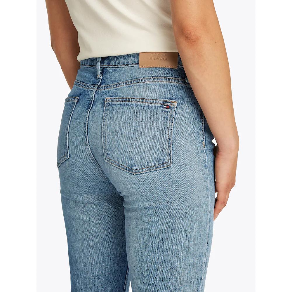 Tommy Hilfiger Bootcut-Jeans »Bootcut Regular Waist« mittlere normale Leibhöhe mit Bügelfalten mit Nieten Begrenzt auf 3 Tage