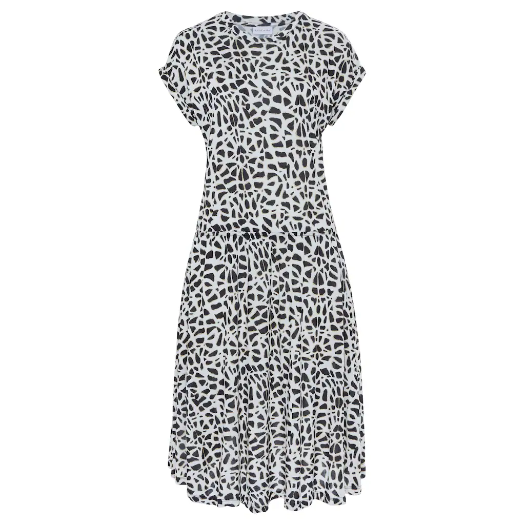 LASCANA Jerseykleid mit Animalprint kurzärmliges Sommerkleid casual-chic Im Verkauf
