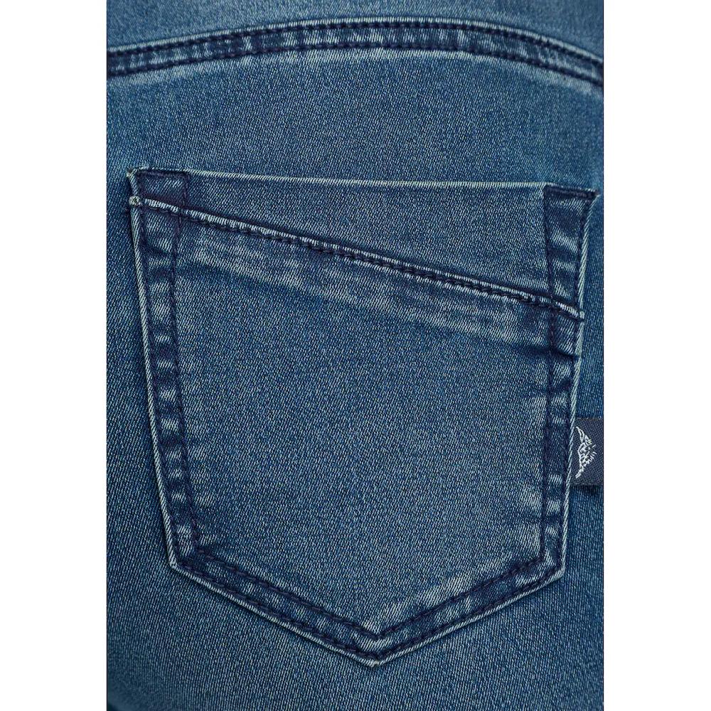 Arizona Bootcut-Jeans »Ultra Stretch« ausgestellte Beinform Used-Waschung hohe Leibhöhe Online
