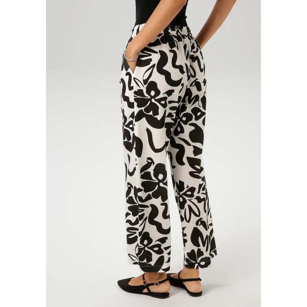 Aniston CASUAL Schlupfhose mit großflächigen Blättern bedruckt - NEUE KOLLEKTION Schlussverkauf