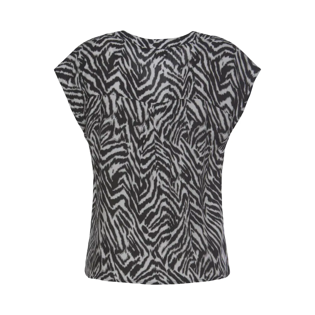 LASCANA Schlupfbluse mit Zebraprint und modischen Knöpfen Kurzarmbluse sommerlich Fabrikverkauf