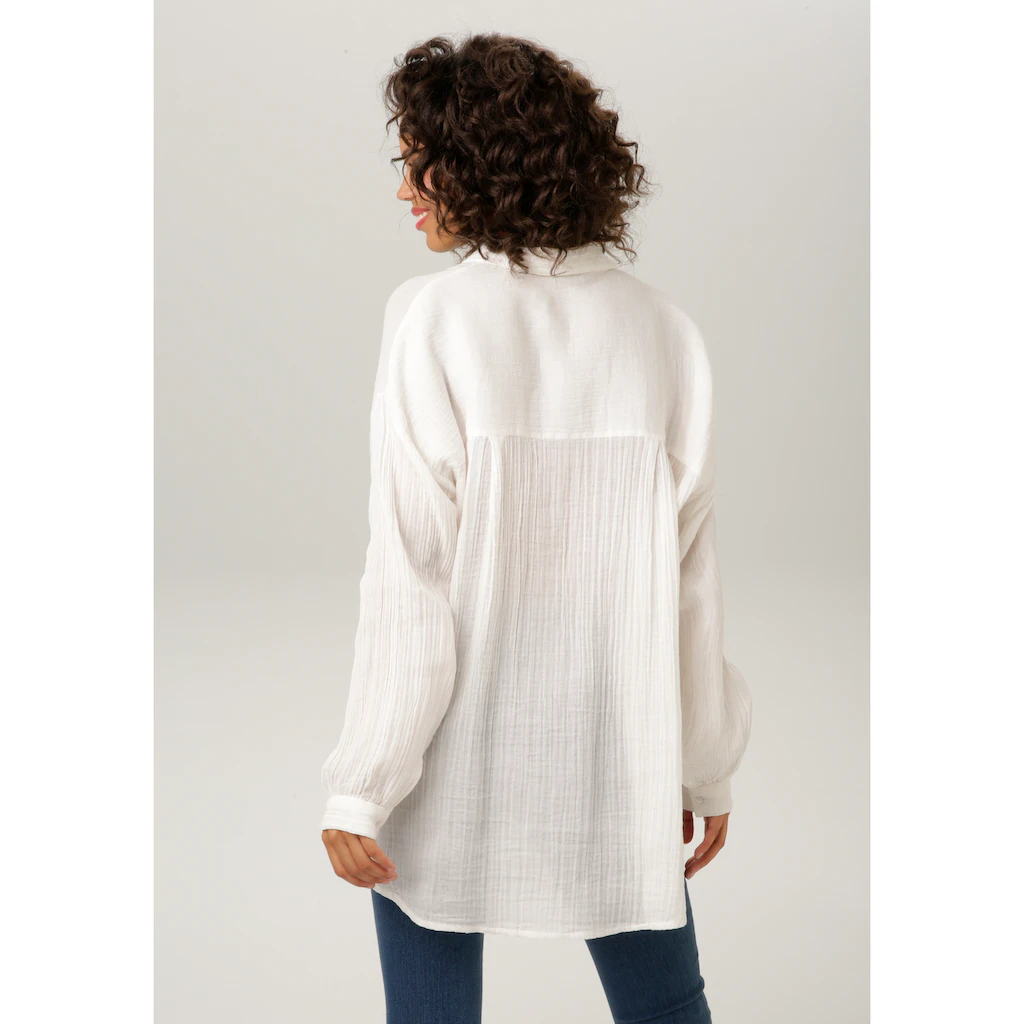 Aniston CASUAL Hemdbluse in trendiger Musselin-Qualität Meist gekauft