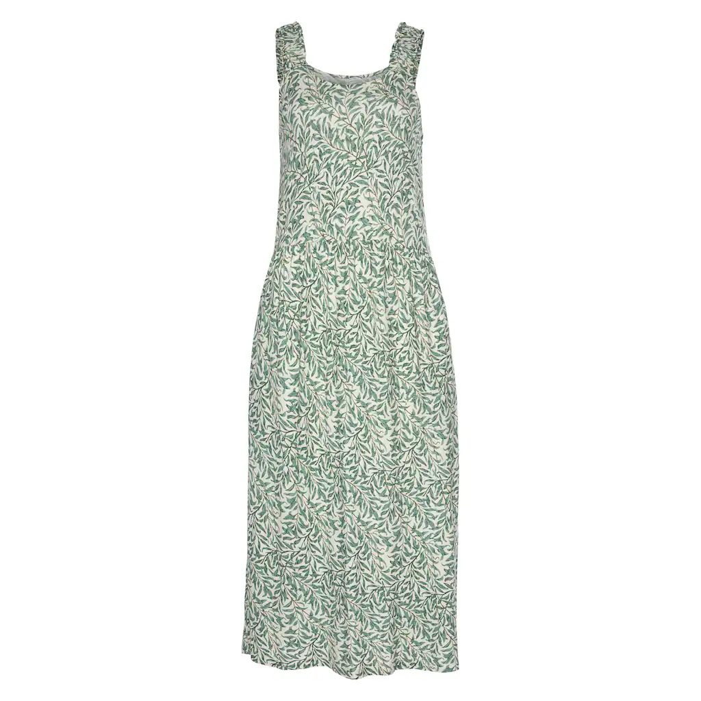 Beachtime Jerseykleid mit Blätterdruck und Taschen leichtes Strandkleid Sommerkleid Kostenloser Versand