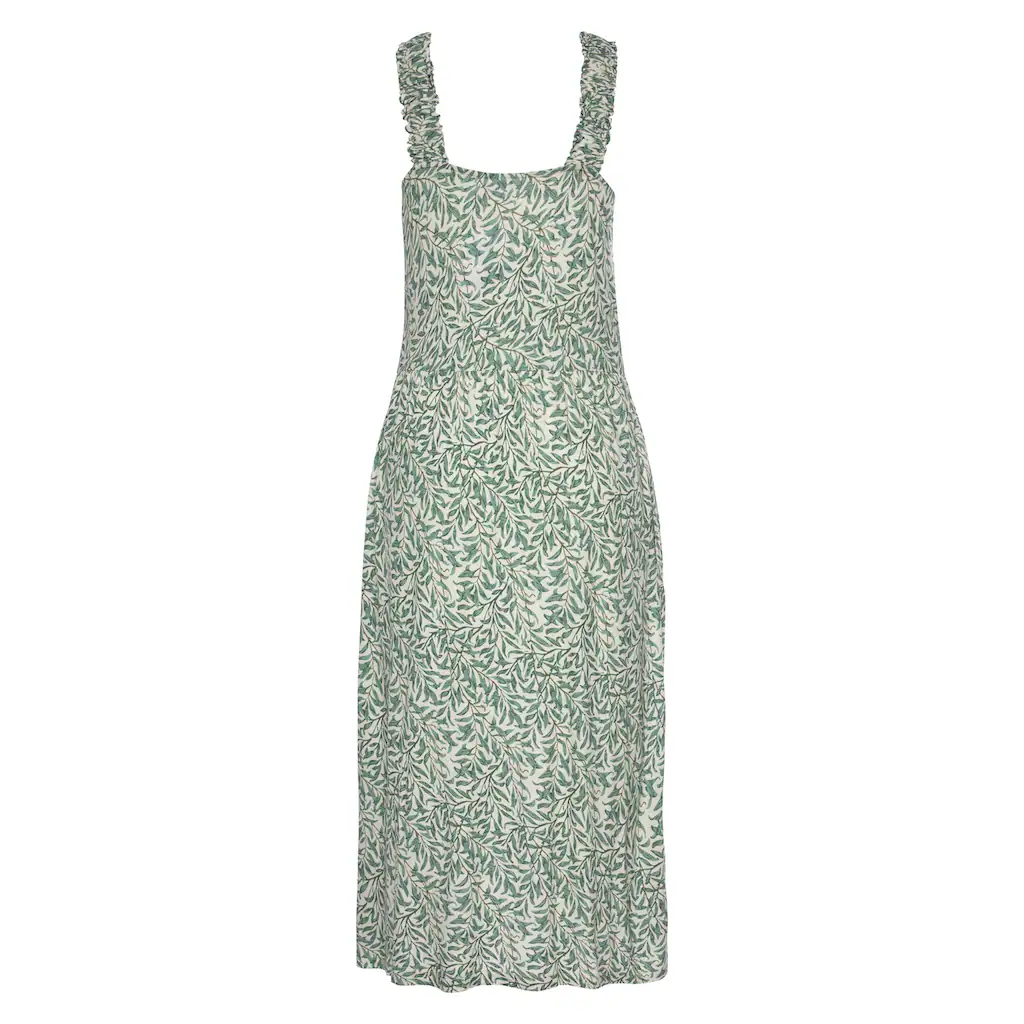 Beachtime Jerseykleid mit Blätterdruck und Taschen leichtes Strandkleid Sommerkleid Kostenloser Versand