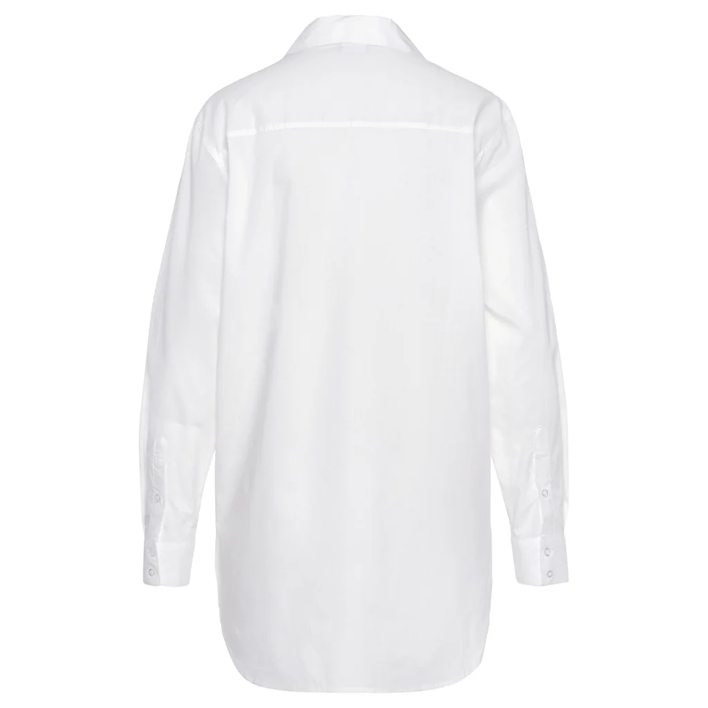 LASCANA Hemdbluse hinten länger geschnitten Damenbluse aus Baumwolle klassisch-elegant Großer Ausverkauf
