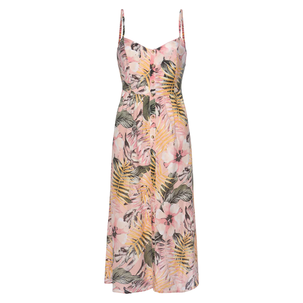 LASCANA Sommerkleid aus Leinenmix Midikleid mit Knopfleiste vorne Strandkleid Online Shopping