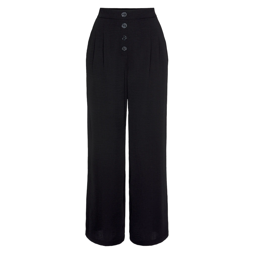 LASCANA Palazzohose mit Zierknöpfen und bequemen Bund elegante Stoffhose mit Taschen Vatertagsangebot