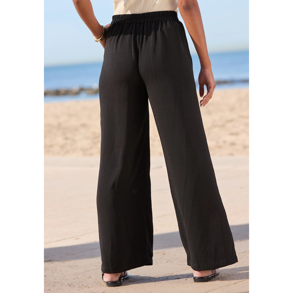 LASCANA Palazzohose mit Zierknöpfen und bequemen Bund elegante Stoffhose mit Taschen Vatertagsangebot
