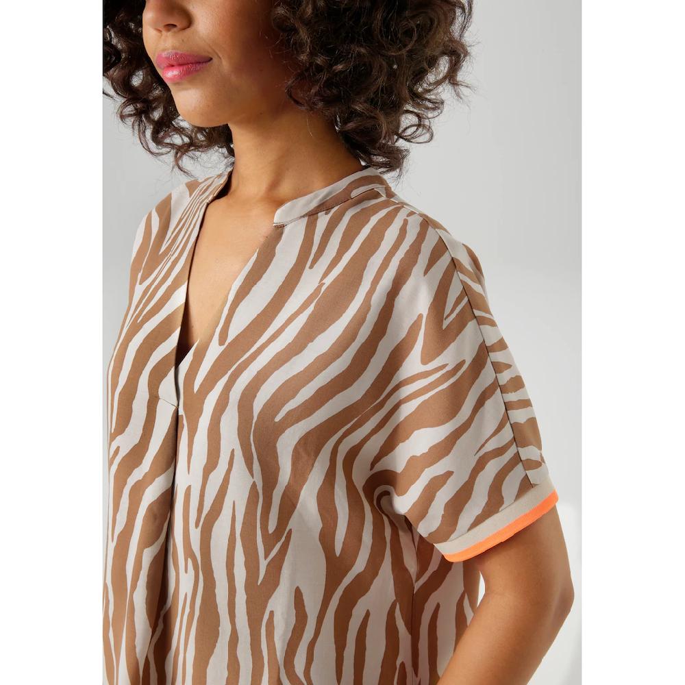 Aniston CASUAL Sommerkleid mit Zebrastreifen und extravagantem Bordüren-Druck - NEUE KOLLEKTION Jubiläumsangebot