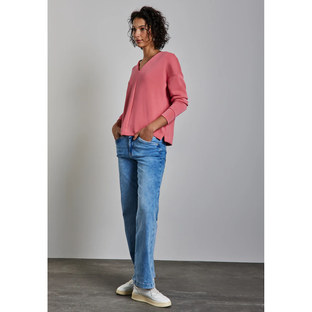 STREET ONE Langarmshirt mit V-Ausschnitt Online Outlet