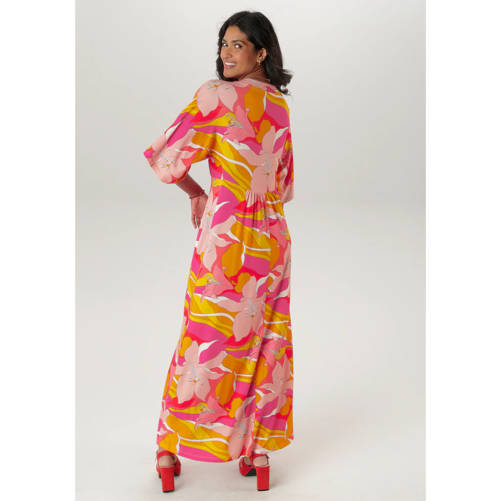 Aniston SELECTED Maxikleid mit weiten 3/4-langen Ärmeln - NEUE KOLLEKTION Bestseller
