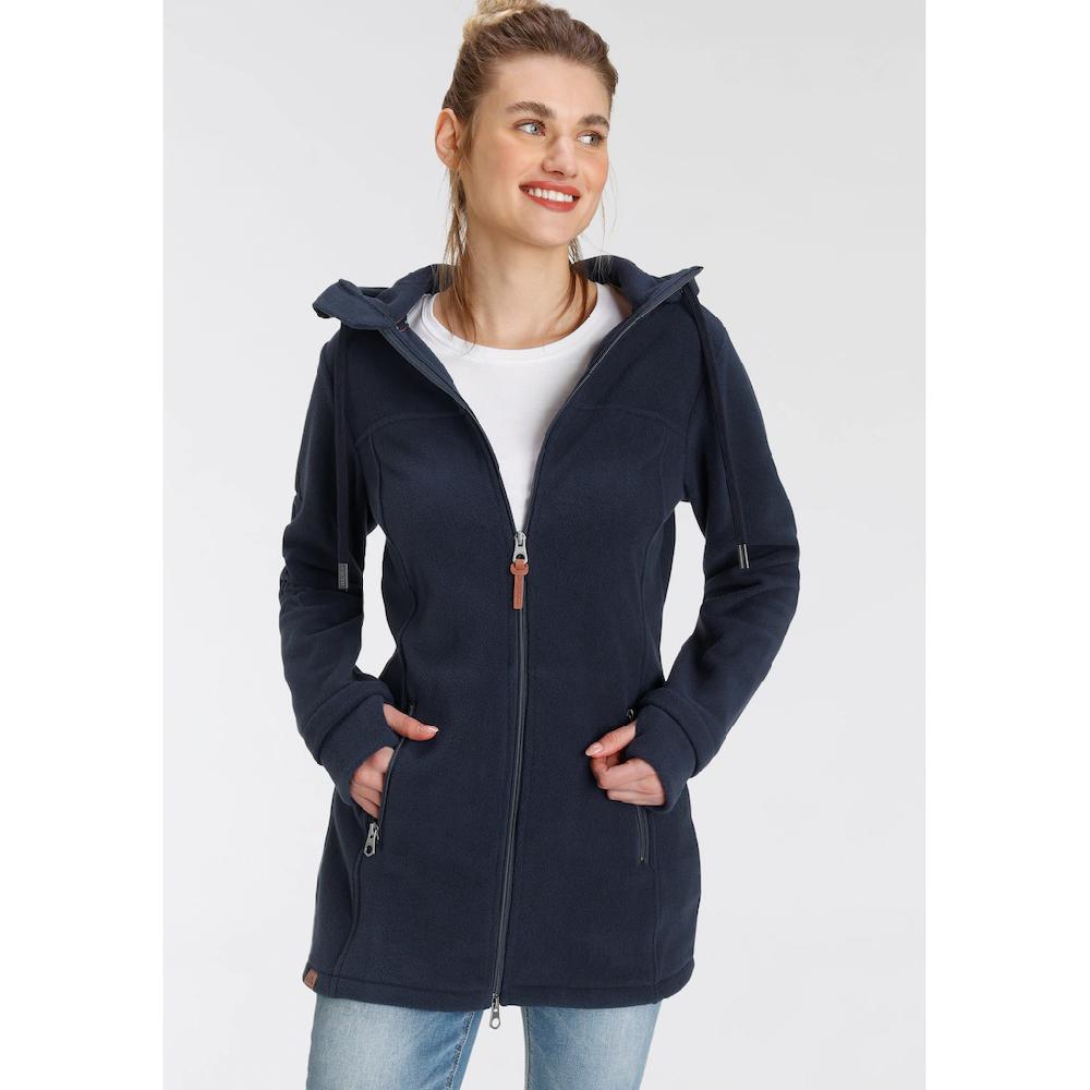 KangaROOS Fleecejacke mit Kapuze figurbetonter Schnitt mit Kapuze mit 2-Wege-Reißverschluss Tägliche Deals