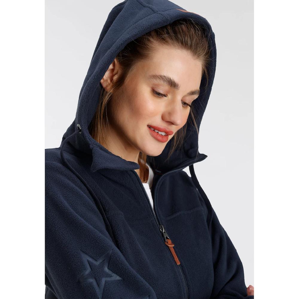 KangaROOS Fleecejacke mit Kapuze figurbetonter Schnitt mit Kapuze mit 2-Wege-Reißverschluss Tägliche Deals
